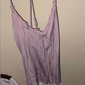 lizard thicket silk top with lace